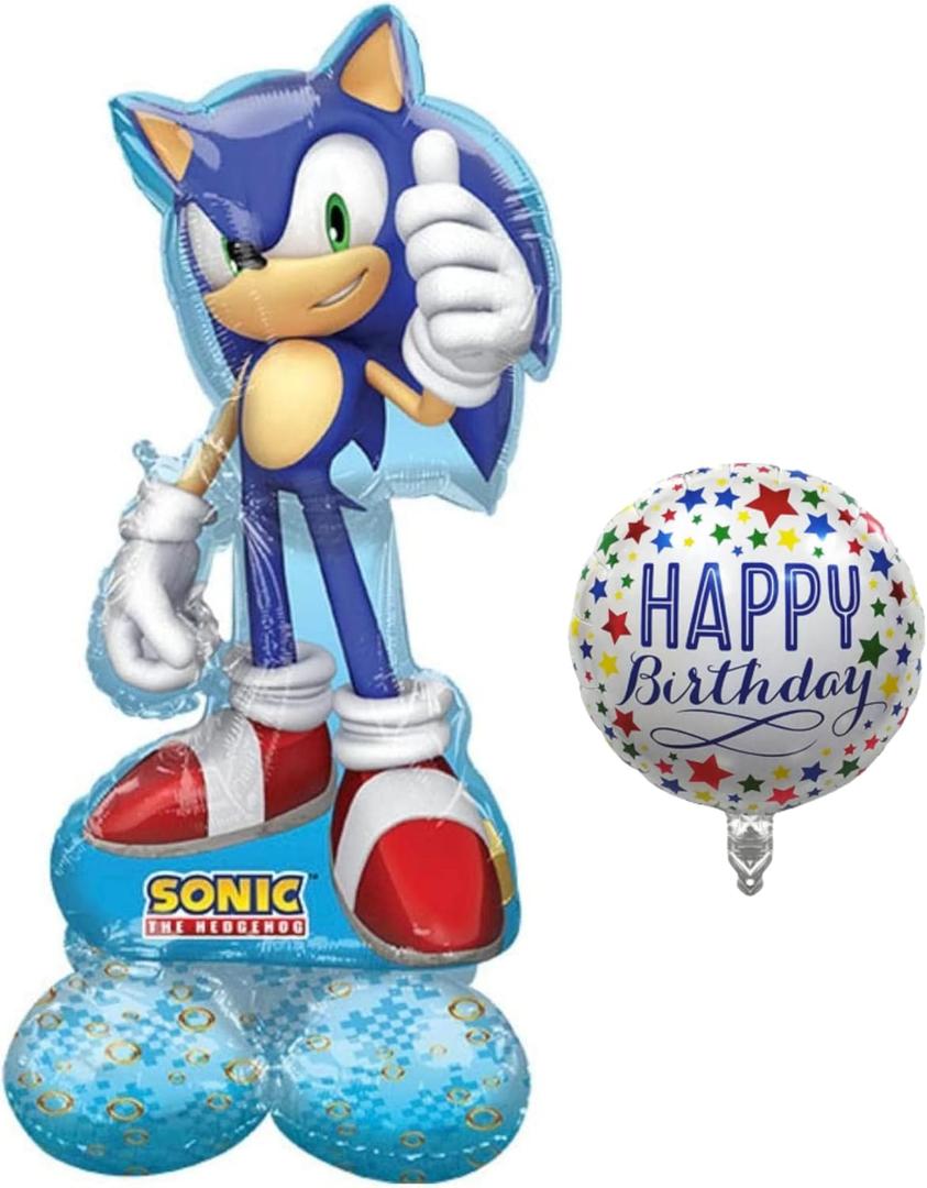 53" Sonic Airloonz Balloon Birthday Decoration - Sonic Party Supplies