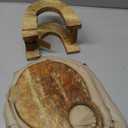 Creative Co-Op 3-Piece Round Mango Wood Cutting Boards in Various Sizes with Stand, Natural