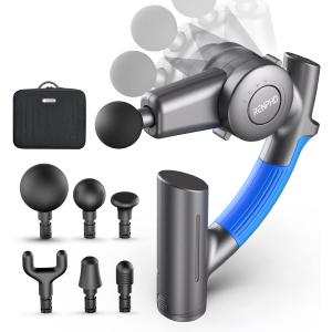 RENPHO R4 Massage Gun with Adjustable Arm, Back Massager for Athletes, Portable Deep Tissue Percussion Muscle Tool with Carry Case, Gifts for Men and Women, FSA Eligible