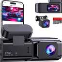 Dash Cam Front and Rear, 2.5K+1080P Dual Dash Camera for Cars, Ecomoment Car Camera with 1.47" IPS Screen, Built-in Wi-Fi, 170 Wide Angle, Night Vision, G-Sensor, 24H Parking Mode, 32GB Card Included