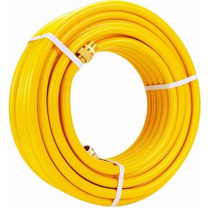100ft 3/4'' Natural Gas Hose Line Corrugated Stainless Steel Tubing with 2 Male Fittings Anti-Cracking Used for Construction Heaters NG Appliance Propane Equipment