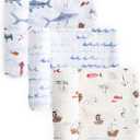 Little Unicorn Muslin Swaddle Blanket for Newborns & Infants | Soft & Breathable Fabric | Set of 3 Baby Blankets for Swaddling, Nursing, Shower Gifts (Shark)
