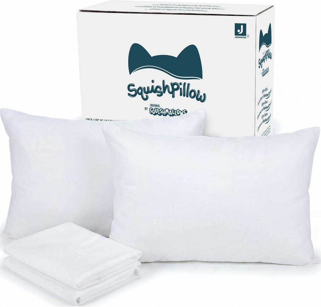 SquishPillow by Original Squishmallows - Standard Size Bed Pillow 2-Pack (Firm Density) - Pillowcases Included