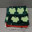 Oudain 4 Pcs St Patricks Day Pillow Covers 18x18 Inch Embroidery Shamrock Pillow Covers Valentine Cushion Cover Soft Holland Cloth St. Patrick Home Decor for Home Couch Sofa Bedroom Holiday Decor