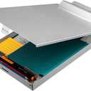 ZCZN Recycled Aluminum Storage Clipboard, Clipboard Box, Form Holder, Suitable for School, Office, Jobsite or Medical Staff, 9.25 x 13.78 Inches, Silver