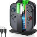 Charging Dock for Joycon 2 Controller, Charger Dock Station for Nintendo Switch 2 Accessories Kits with a USB Type-C Charging Cord (Black, 7.9 inch Switch 2)
