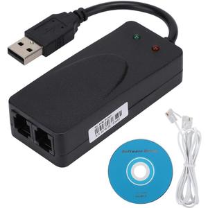 V BESTLIFE Dual Ports USB2.0 56K Voice Fax Data External V.90 V.92 Modem for Win 7/Win 8/Win 10/Win XP, Support Auto-Dial/Tone and Pulse Dialing/Auto Answer