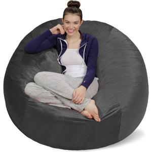 Sofa Sack Bean Bag Chair Cover, 5-Feet, Charcoal