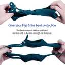 LTGEM Silicone Carrying Travel Case Compatible with JBL FLIP 5 Waterproof Portable Speaker with Extra Carabiner - Blue