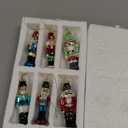 Lillian Vernon Glass Nutcracker Christmas Ornaments - Set of 6, 6 Designs, Hand Blown, Mini Tree Decorations, Festive Home Decor
