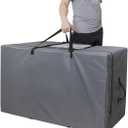 Cuddly Nest Folding Mattress Storage Bag - Heavy Duty Carry Case for Tri-Fold Guest Bed (Fits 4" Queen Mattress,Grey)