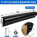 12/16/24FT Marine Dock Bumpers,P-Type PVC Dock Bumper Fenders for Horizontal Decks or Piers Protection,Hardware Inclded(White/Black/Grey)