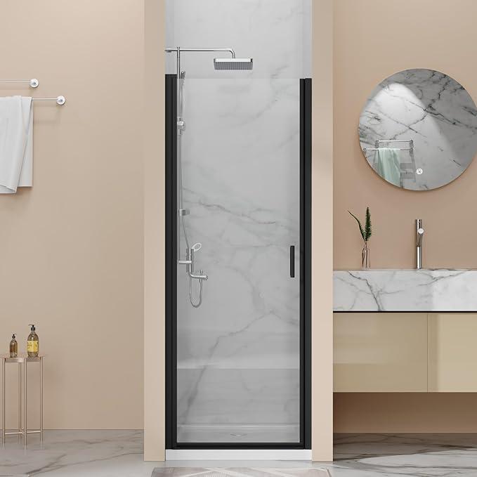 Pivot door, tempered glass 1/4 door panel + Hardware pack