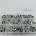 2 x 180pcs M4 x 6/8/10/12/16/18/20/25/30/35/40mm Flat Head Socket Cap Screws Bolts Button Head Socket Cap Screws Nuts Assortment Kit,Stainless Steel (304)