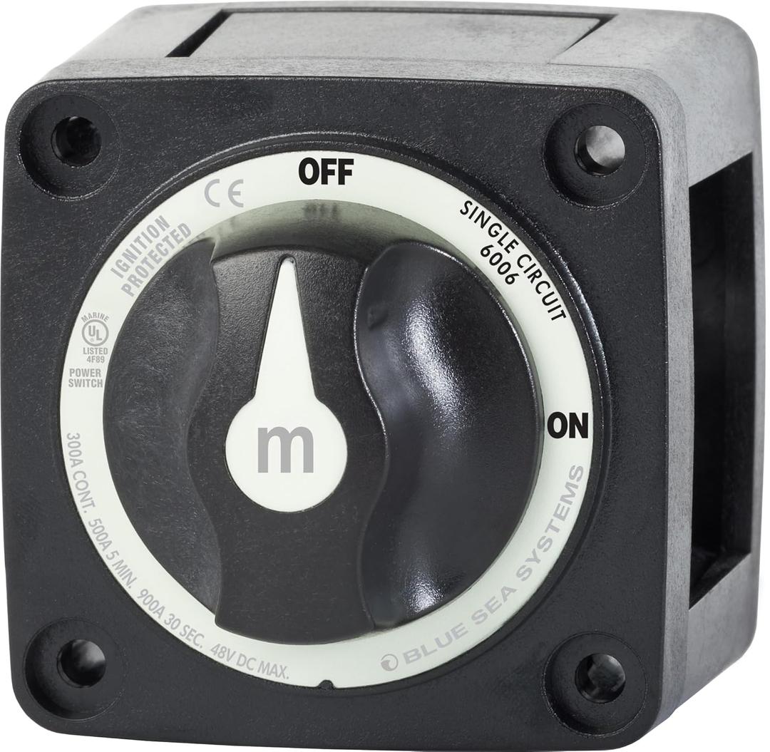 Blue Sea Systems On/Off Battery Switch With Knob, Black, 6006200 mSeries