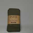 Solid Color Linen Blended Thin Dinner Napkins - Pack of 12 (40 x 40 cm) - for Events & Home Use (Army Green)