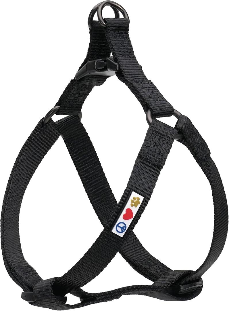 Pawtitas Solid Step-in Dog Harness  Adjustable No-Pull Vest for Puppies to Seniors, Safe & Comfortable S Black (Small (Pack of 1))