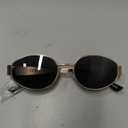 Retro Oval Sunglasses for Women Men Trendy Small Sun Glasses Classic Metal Frame Shades UV400 Protection (Gold Gray)