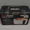 Mueller UltraToast Full Stainless Steel Toaster 4 Slice, Long Extra-Wide Slots for Bagels and Waffles, 6 Browning Levels, LED Display, Cancel/Defrost/Reheat Functions & Removable Tray, Kitchen Gadgets