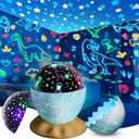 Dinosaur Egg Night Light Toys 2-in-1 Dino & Star Projector for Kids 3-5 6 7 8 9 10 Year Old Boy Girls Nights Lights Lamp Boys Christmas Birthday Gifts for Kid Age 3-12 Stocking Stuffers
