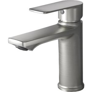 BELZ Bathroom Faucet Brushed Nickel, Tool-Free Modern Single Handle Sink Faucet, Spot-Resistant Single Hole Vanity Faucet, Pre-Installed 24" Lines, Faucet Only