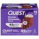 Quest Nutrition Protein Milkshake, Chocolate, 45g Protein, 2g Sugar, High Protein, Low Sugar, Gluten Free, 12 Pack (EXP 10/30/26)