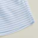 Baseball Toddler Baby Boy Girl Clothes Striped Short Sleeve T-shirt Tops Elastic Waist Shorts Set 2Pcs Summer Outfit (Blue, 12-18M)