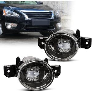 Fog Lights for 2007-2018 Nissan Altima,2007-2014 Maxima,2013-2016 Pathfinder,2012-2019 Versa,2004-2019 Sentra Replacement Kit for 2008-2016 Rogue with LED Bulbs(Clear Lens)