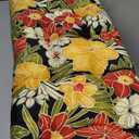 Pillow Perfect Tropic Floral Indoor/Outdoor Chair Seat Cushion, Tufted, Weather, and Fade Resistant, 19" x 19", Black/Green Clemens, 2 Count