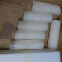 Homjoy 6 PCS Ivory White Pillar Candles with Glass Candle Holders Clear Hurricane Candle Holders Glass Cylinder Vases for Centerpieces Wedding Party, Event, Home Office 