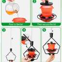 WROSWT Retractable Hummingbird Feeder, 19oz Top-Fill Wide Mouth with Height Adjustment, UV-Resistant ASA Plastic, 100% Leak-Proof Base& Dishwasher Safe Feeders for Outdoor Hanging, Black