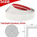 Raycity 2.3 in x20 FT Flexible Wall Guard & Edge Protector, White 90 Inside & Outside Corner Moulding Trim Caulk Strip, Peel and Stick molding Trim for Wall Edge, Ceiling, Countertop