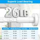 MEXAU White Tension Curtain Rods 41-146 In Extra Long Outdoor Patio Curtain Rods No Drilling Adjustable Heavy Duty Tension Rods for Windows Bathroom Living Room Curtains, Rod Diameter 1.26In