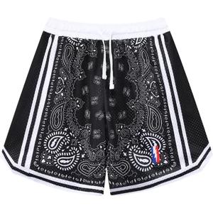 MECH-ENG Men's Paisley Basketball Shorts,Mesh Graphic Training Athletic Running Shorts, Lightweight Beach Boxing Shorts (XS)