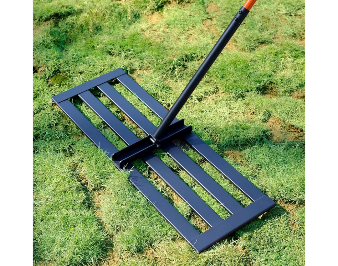 Lawn Leveling Rake, 30''x10'' Leveling Rake, 78 inch Handle Length, Stainless Steel, Adjustable Handle for Backyard, Garden, Golf Course, Farm ＆ Pasture, Professional Lawn Care Tool