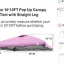 10x10 Pop Up Canopy Replacement Top Cover with Air Vent for Straight Leg Canopy Tent, Waterproof for Outdoor Garden Patio Camping Sun Shade(Frame NOT INCUDE) (Pink)