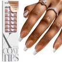 BTArtboxnails XCOATTIPS French Tip Press on Nails - 4-Week Wear Medium Coffin Nail Tips, Easy to Apply, Soak Off, Salon Quality Value at Home, 16 Sizes - 160 Pcs