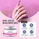Solid Builder Gel for Nails 240g 4oz Builder Gel Nail Kit Non-sticky for Nails Extension DIY Nail Thickening Solution 3d Sculpture Hard Sculpting Glue Molding Building Forms UV Lamp (1, 4colors)