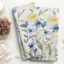 Floral Kitchen Towels, Wildflower Hand Towels, Daisy Flowers Prints Decoration for Home, Watercolor Flora Decor, Gifts for Women, Set of 2,16x24