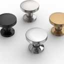 9BUILD 10 Pack 1.2 Inch Round Matte Black Drawer Knobs for Cabinets & Dressers