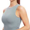 Natural Feelings Nudi Sports Bras for Women Removable Padded Yoga Tank Tops Sleeveless Fitness Workout Crop Tops (Gray, XXL)
