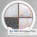 rabbitgoo Window Privacy Film Rainbow Film Decorative Window Sticker, 3D Static Stained Glass Cling Tint for Home Heat Control Non-Adhesive, 23.6 x 78.7 inches