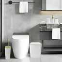 Bathroom Accessory Set White-9PC Set with Toilet Brush, Trash Can, Soap Dispenser, Q-Tip Holder | Modern Home Bath Essentials (White, Bath Set)