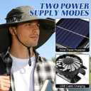 Hat with Fans Solar Power, UPF 50+ Wide Brim Sun Hat, Fishing Essentials for Hiking Beach Summer Safari