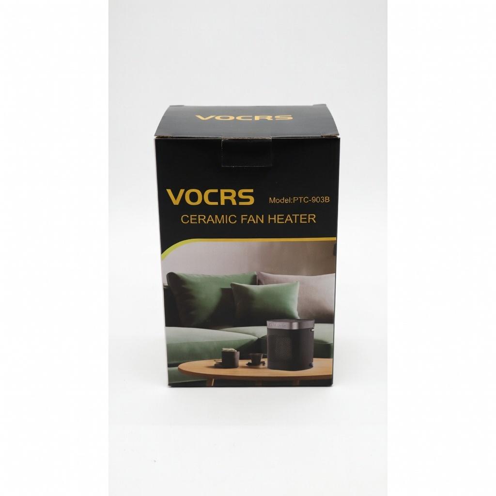 vocrs Small Portable Space Heater for Indoor Use VOCRS 1500W PTC Electric Heater with Thermostat, Remote Control, 12H Timer, Eco and Fan Mode, Rapid and Safe Heating for Bedroom, Office