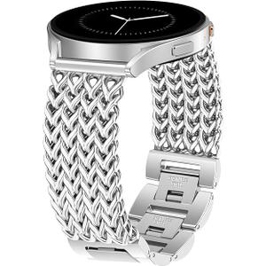 JR.DM Starlight Metal Watch Band Women 20mm Dressy Strap Stainless Steel Chain Bracelet Compatible with Samsung Galaxy Watch 7/6/5/4/Active 2/4 6 Classic/5 Pro/FE 40mm 42mm 43mm 44mm 45mm 46mm 47mm