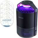 Katchy Indoor Insect Trap - Catcher & Killer for Mosquitos, Gnats, Moths, Fruit Flies - Non-Zapper Traps for Inside Your Home - Catch Insects Indoors with Suction, Bug Light & Sticky Glue (Black)