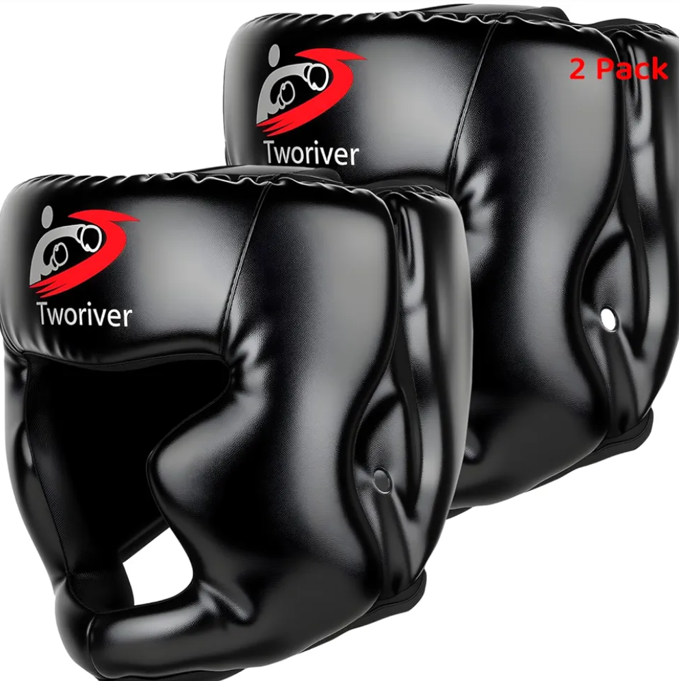 Boxing Headgear for Kids & Men & Youth 2 Pack, Full Face MMA Sparring Helmet with Adjustable Protection, Boxing Face Mask for Boys Gift Ages 8‑12, Muay Thai, Martial Arts Training