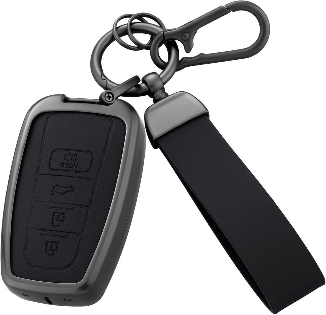 Key Fob Cover with Heavy-duty Keychain for 2018-2022 Toyota Highlander RAV4 Avalon Camry Corolla