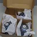 DN DECONATION 4PCS Blue Glass Christmas Ball Ornaments – 4” Shimmering Silver Lines Hanging Ball Ornaments Set for Christmas Tree, Winter Decor Elegant Holiday Decorations Wedding